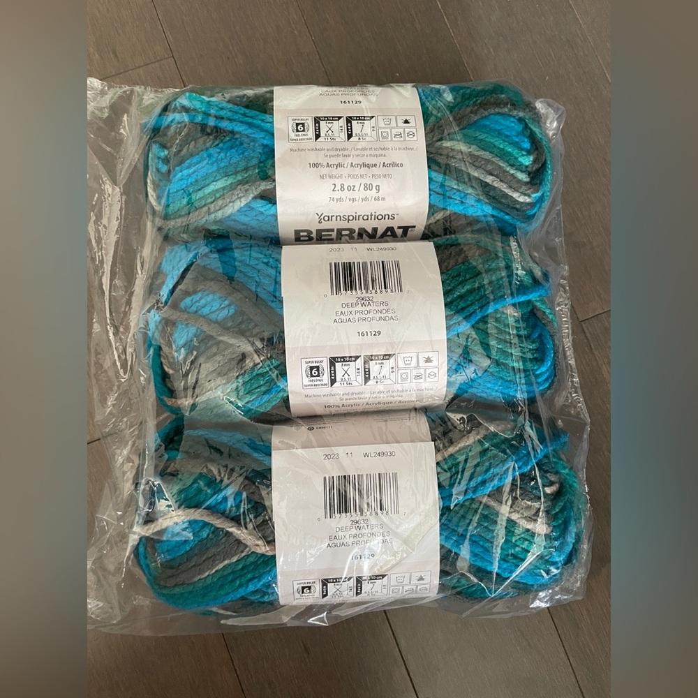 Bernat Aqua Blue Yarn Bundle set lot